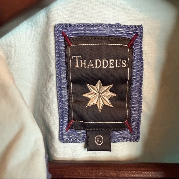 Thaddeus |  Men's Light Blue Casual Button Down Shirt with Reinforced Elbows - Picture 3 of 9